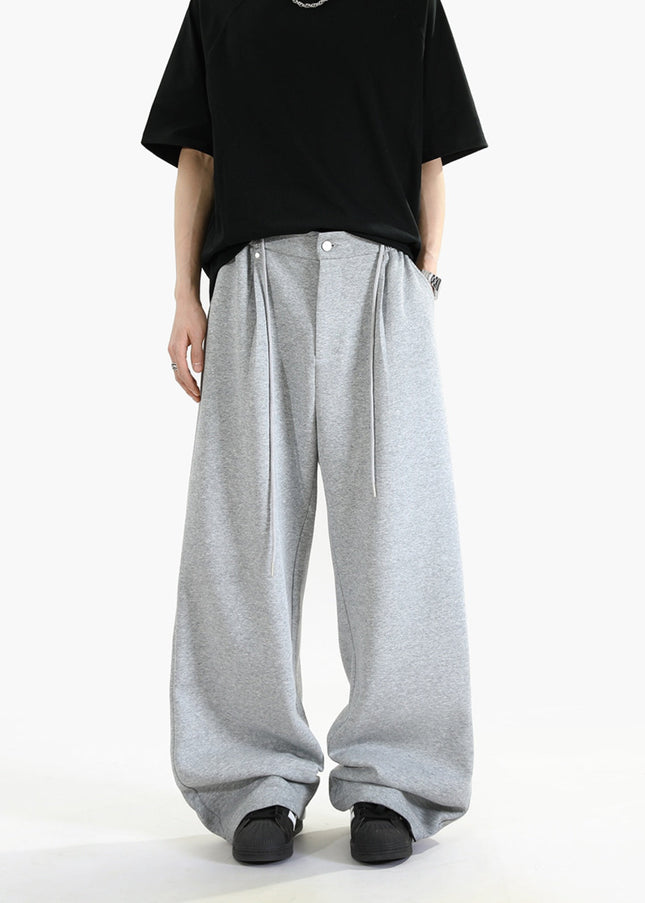 Gray Loose Fit Cotton Sweatpants for Men and Women - Unisex Sweatpants