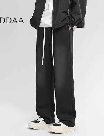 Gray Loose Fit Cotton Sweatpants for Men - M / Black - Unisex Sweatpants