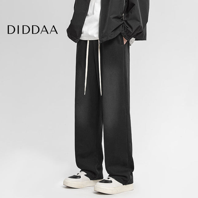 Gray Loose Fit Cotton Sweatpants for Men - M / Black - Unisex Sweatpants