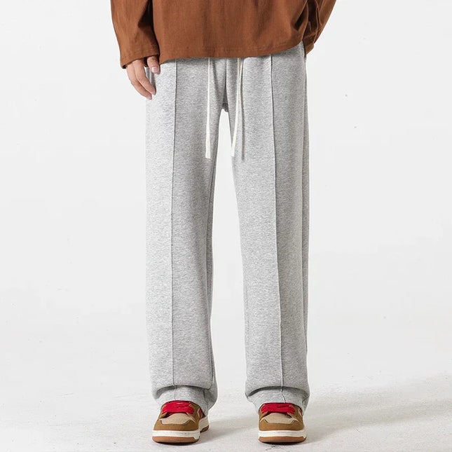 Gray Loose Fit Fleece Sweatpants for Men Full Length - Grey / M - Unisex Sweatpants