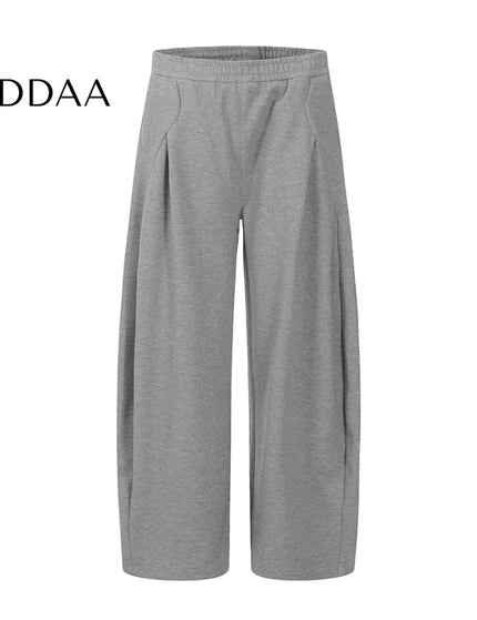 Gray Loose Fit Pleated Casual Sweatpants Men - S / Grey - Unisex Sweatpants