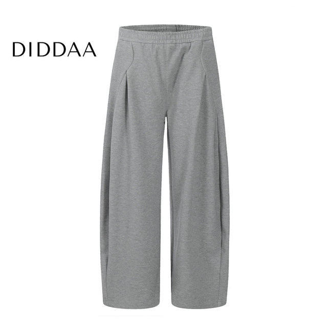Gray Loose Fit Pleated Casual Sweatpants Men - S / Grey - Unisex Sweatpants