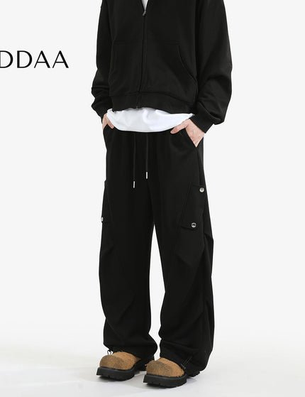 Gray Loose Fit Retro Cargo Sweatpants for Men and Women - S / Black - Unisex Sweatpants