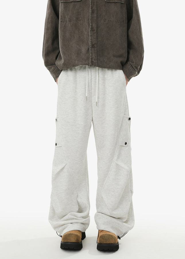 Gray Loose Fit Retro Cargo Sweatpants for Men and Women - Unisex Sweatpants