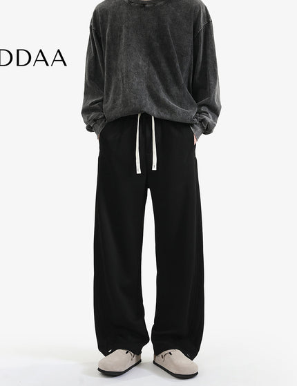 Gray Loose Fit Retro Sweatpants for Men and Women - M / Black - Unisex Sweatpants