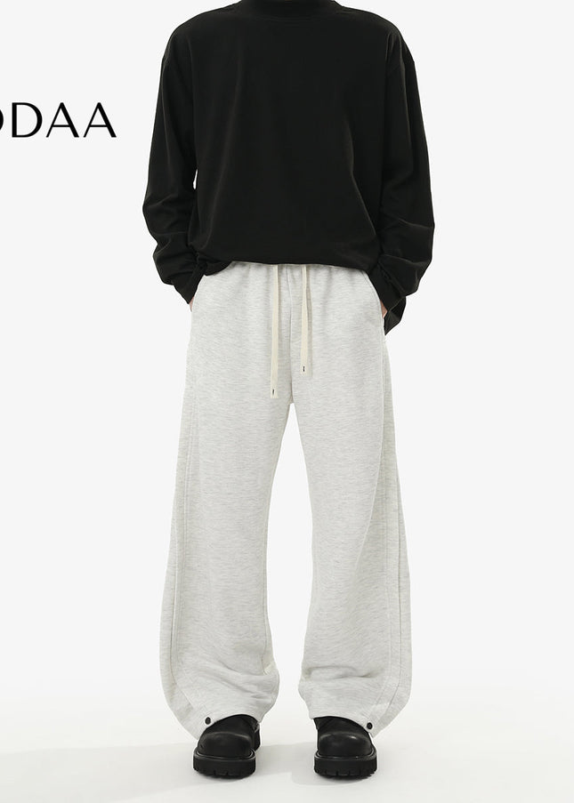 Gray Loose Fit Retro Sweatpants for Men and Women - M / Light Grey - Unisex Sweatpants