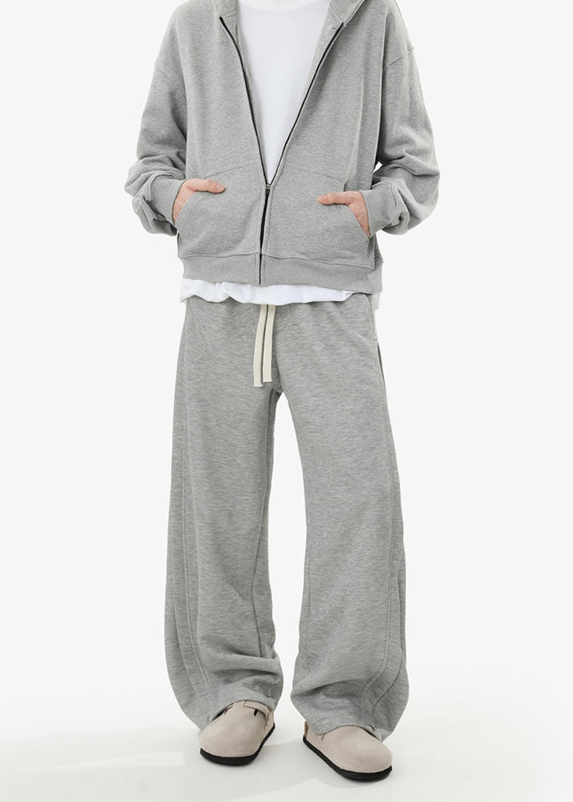 Gray Loose Fit Retro Sweatpants for Men and Women - Unisex Sweatpants