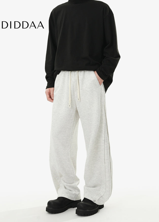 Gray Loose Fit Retro Sweatpants for Men and Women - Unisex Sweatpants