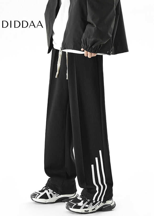 Gray Loose Fit Three Bars Men’s Sweatpants - Unisex Sweatpants