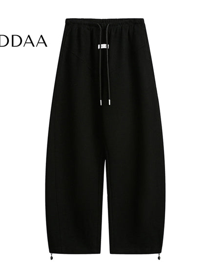 Gray Loose Fit Wide-Leg Sweatpants for Men and Women - M / Black - Unisex Sweatpants
