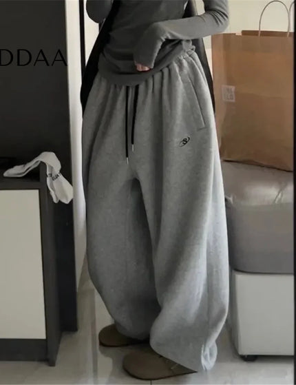 Gray Oversize Loose Fit Sweatpants Women Harajuku Style - Grey / XS - Unisex Sweatpants