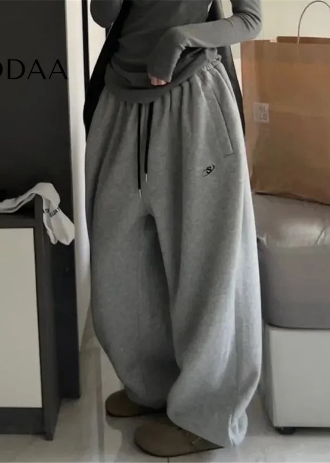 Gray Oversize Loose Fit Sweatpants Women Harajuku Style - Grey / XS - Unisex Sweatpants
