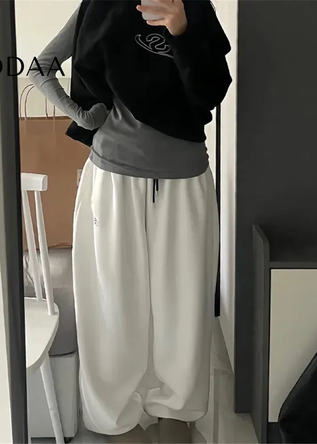 Gray Oversize Loose Fit Sweatpants Women Harajuku Style - Unisex Sweatpants