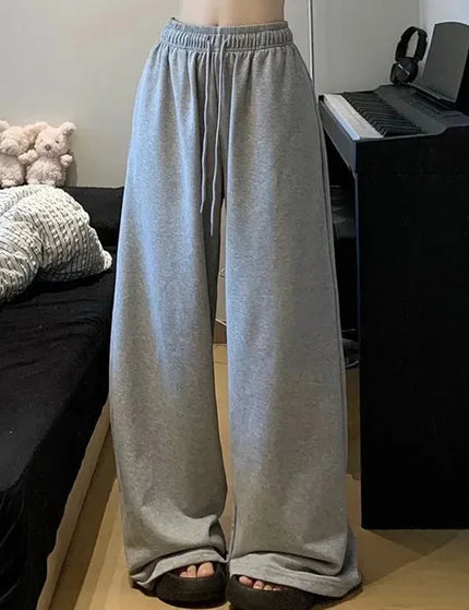 Gray Oversized Elastic Waist Sweatpants for Women - Grey / S - Unisex Sweatpants