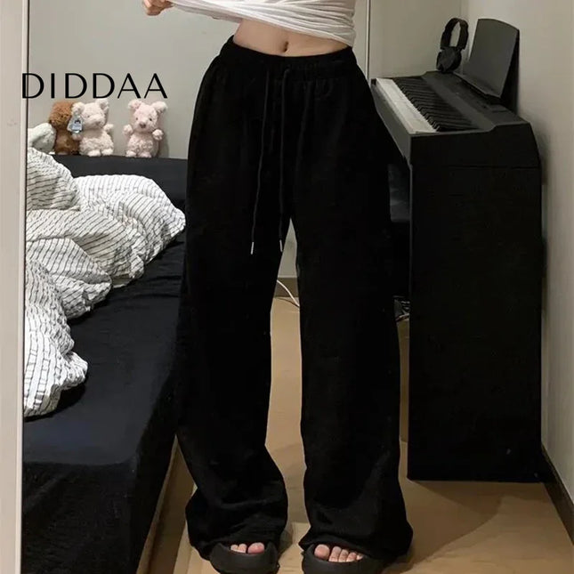 Gray Oversized Elastic Waist Sweatpants for Women - Unisex Sweatpants
