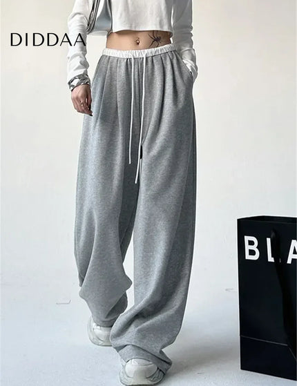 Gray Oversized High Waist Loose Wide Leg Sweatpants - Grey / XS - Unisex Sweatpants