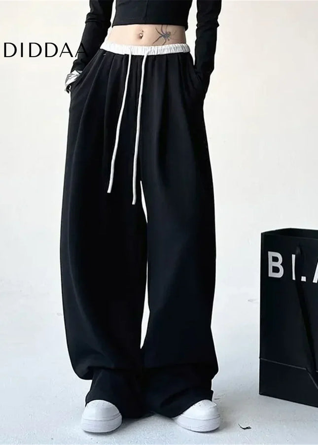 Gray Oversized High Waist Loose Wide Leg Sweatpants - Unisex Sweatpants