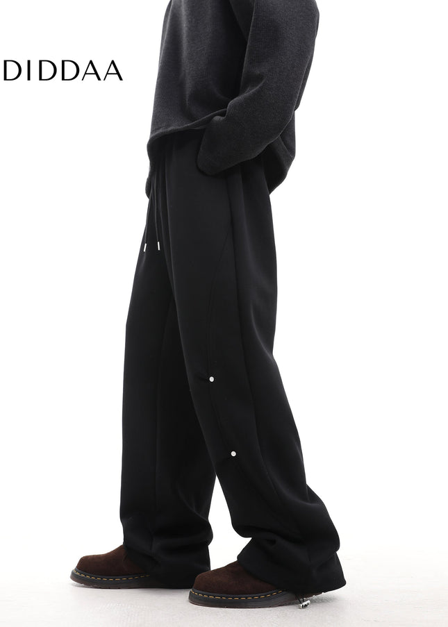 Gray Pleated Wide-Leg Sweatpants for Men and Women - Unisex Sweatpants