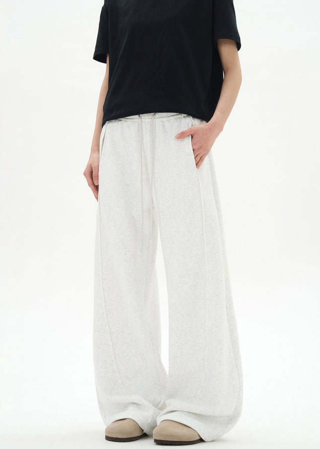 Gray Thickened Fleece Scimitar Sweatpants for Men and Women - Unisex Sweatpants