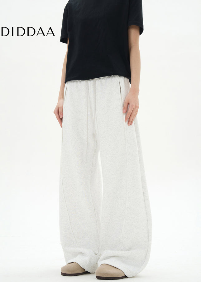 Gray Thickened Fleece Scimitar Sweatpants for Men and Women - Unisex Sweatpants