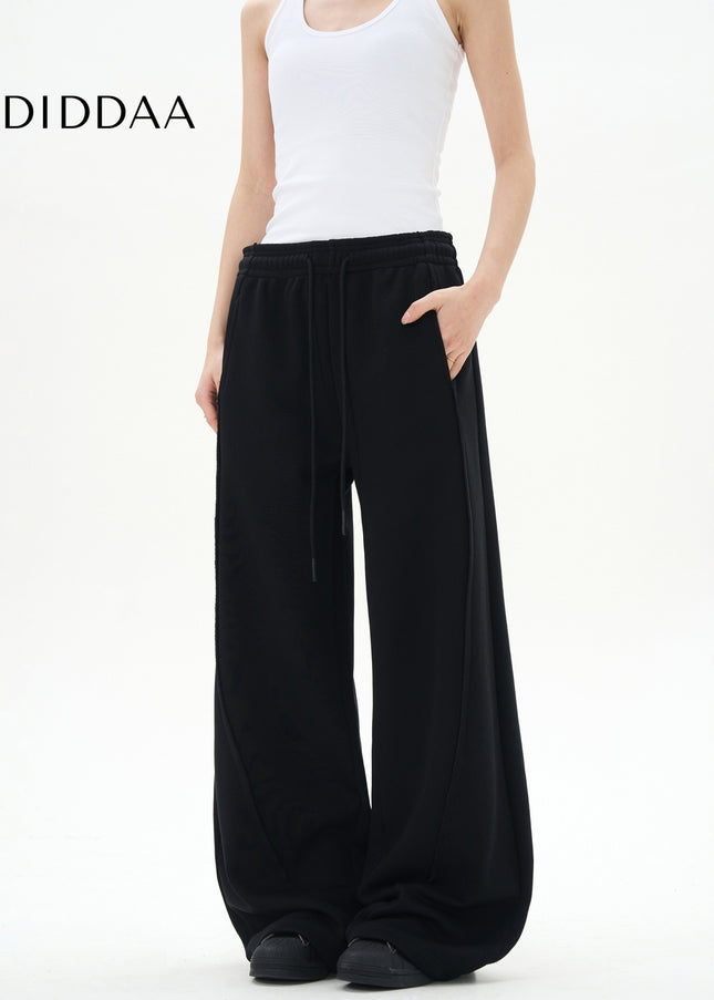 Gray Thickened Fleece Scimitar Sweatpants for Men and Women - Unisex Sweatpants