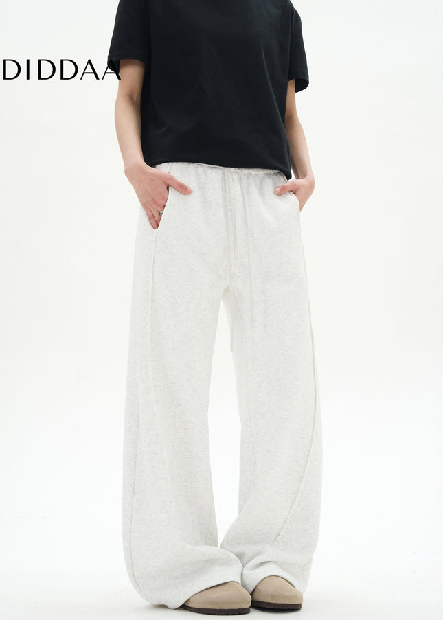 Gray Thickened Fleece Scimitar Sweatpants for Men and Women - Unisex Sweatpants