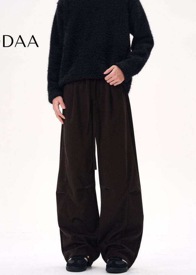 Gray Thickened Tweed Scimitar Sweatpants for Men and Women - S / Dark Brown - Unisex Sweatpants