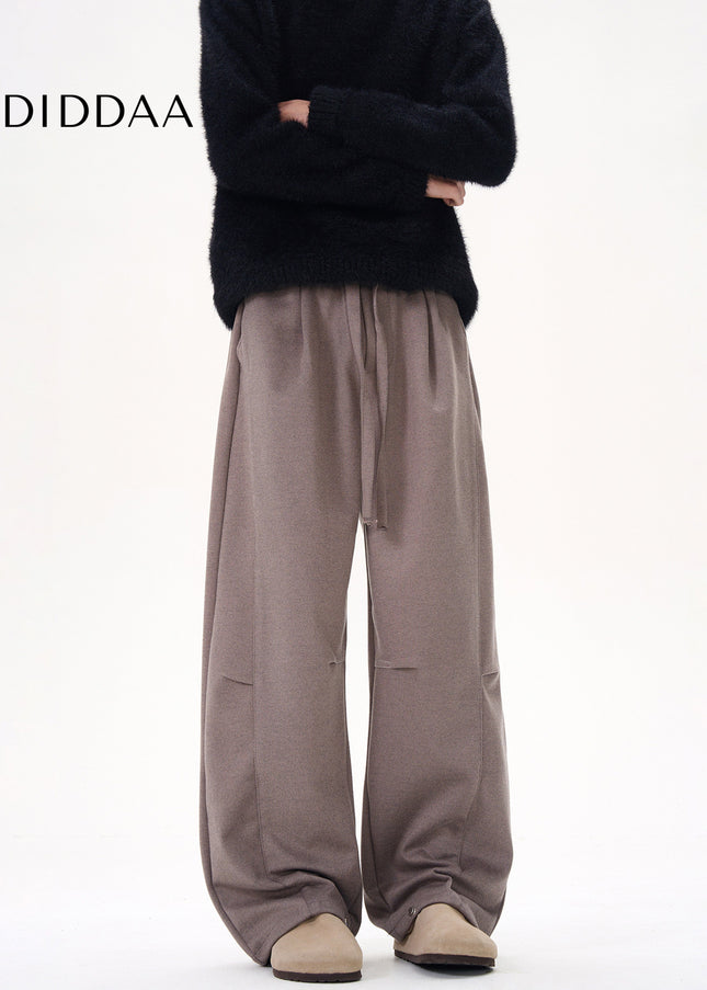 Gray Thickened Tweed Scimitar Sweatpants for Men and Women - Unisex Sweatpants