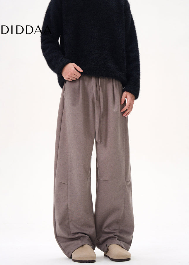 Gray Thickened Tweed Scimitar Sweatpants for Men and Women - Unisex Sweatpants