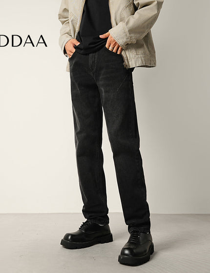 Green Vintage Wash Stretch Jeans with Micro Tapered Fit - 28 / Black - Men’s Jeans