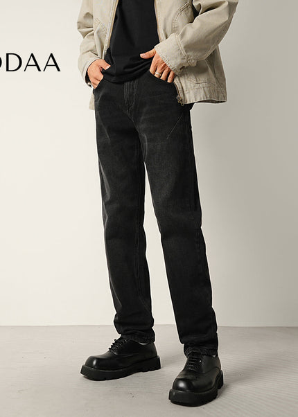Green Vintage Wash Stretch Jeans with Micro Tapered Fit - 28 / Black - Men’s Jeans