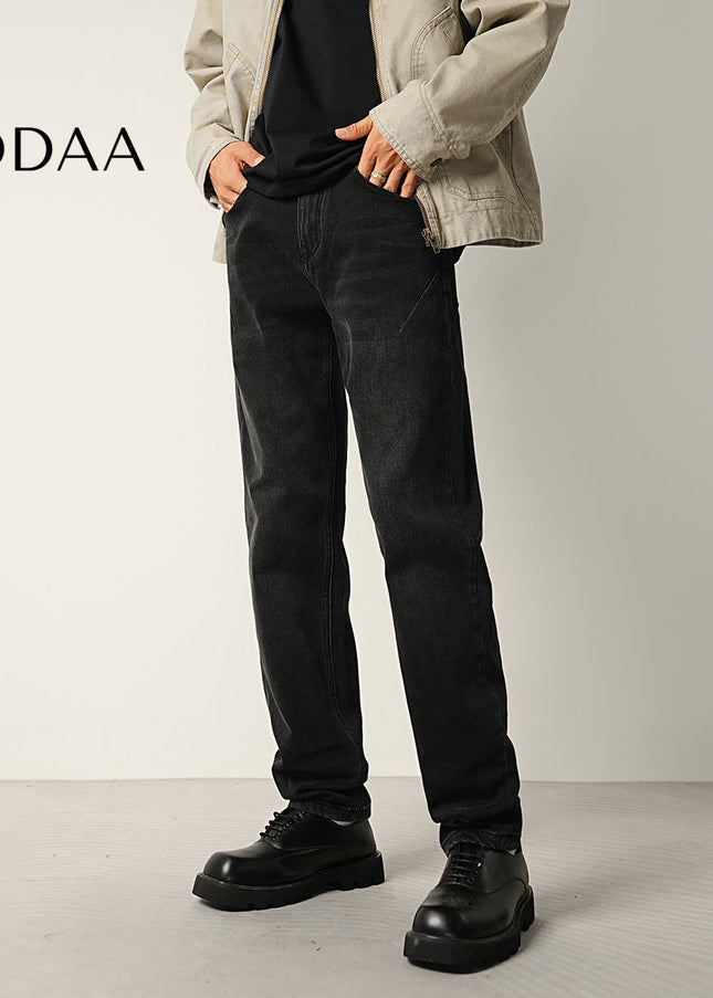 Green Vintage Wash Stretch Jeans with Micro Tapered Fit - 28 / Black - Men’s Jeans