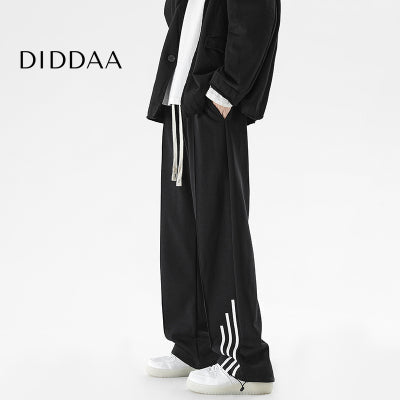 Grey Corseted Straight Drawstring Sweatpants - M / Black - Unisex Sweatpants