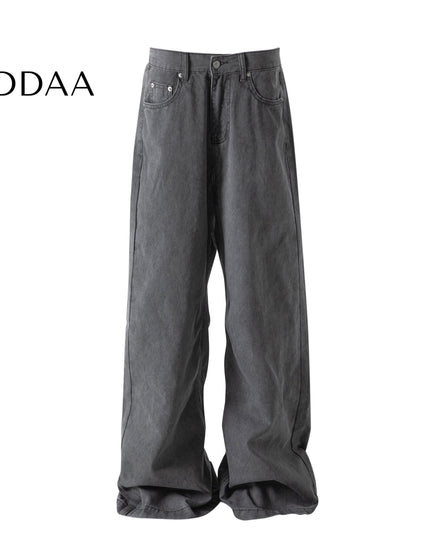 Grey Distressed Straight Jeans Men’s Casual Bootcut Pants - S / Vintage Blue - Men’s Jeans