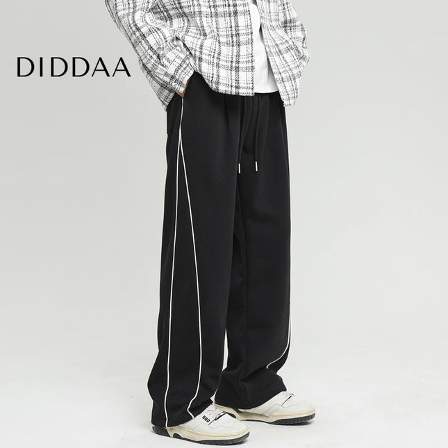 Grey Drape Loose Wide-Leg Sweatpants for Men - M / Black - Unisex Sweatpants