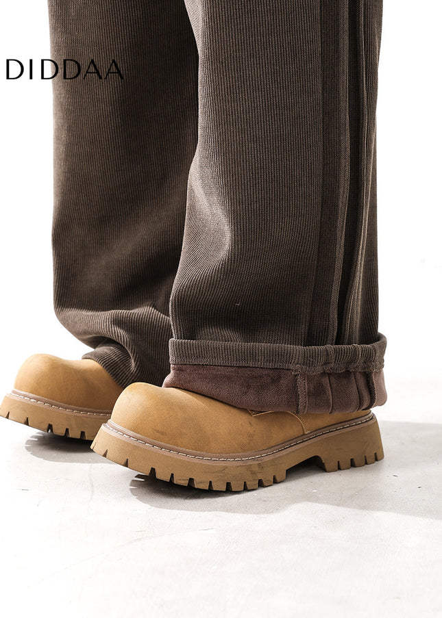 Grey Fleece Padded Men’s Casual Sweatpants - Unisex Sweatpants