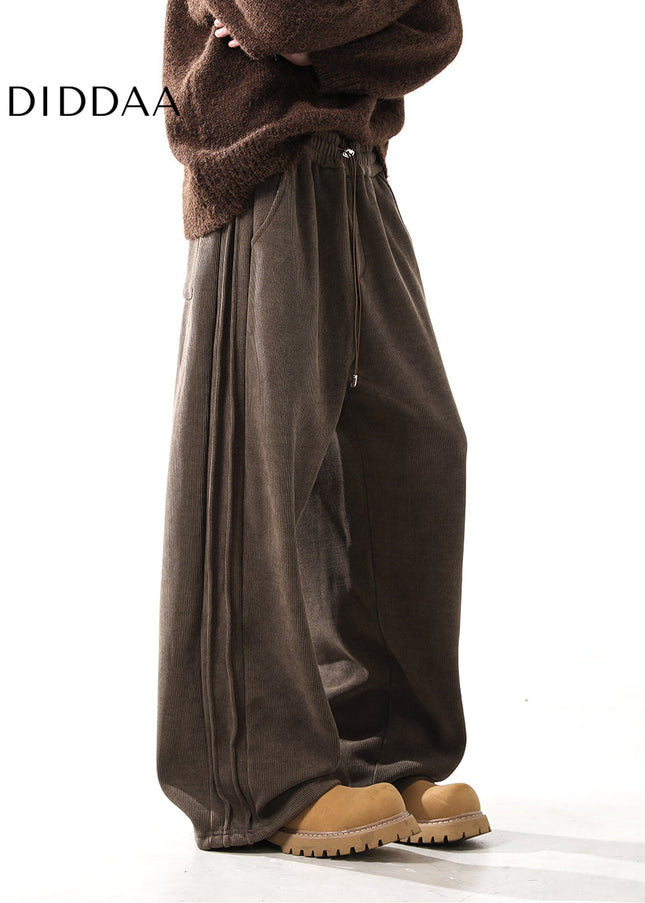 Grey Fleece Padded Men’s Casual Sweatpants - Unisex Sweatpants