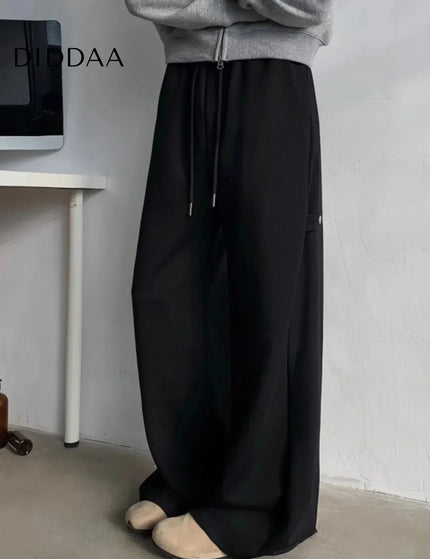 Grey Heavy-Structured Casual Sweatpants for Men - M / Black - Unisex Sweatpants