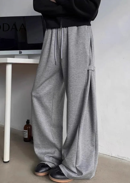 Grey Heavy-Structured Casual Sweatpants for Men - Unisex Sweatpants