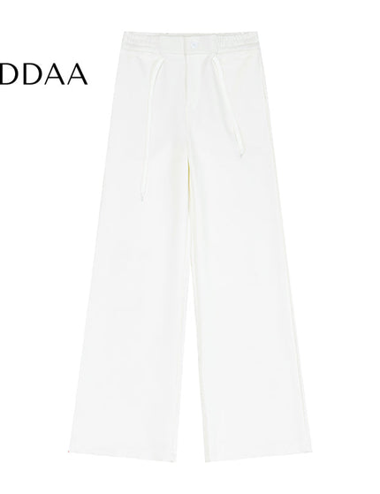 Grey Loose Drape Wide Leg Cotton Sweatpants - S / White - Unisex Sweatpants