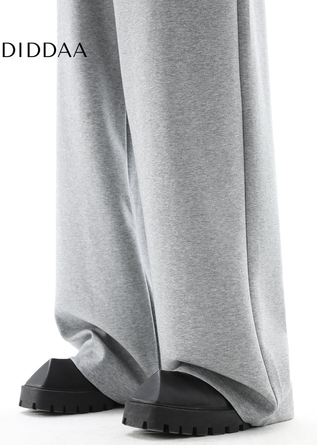 Grey Loose Drape Wide Leg Cotton Sweatpants - Unisex Sweatpants