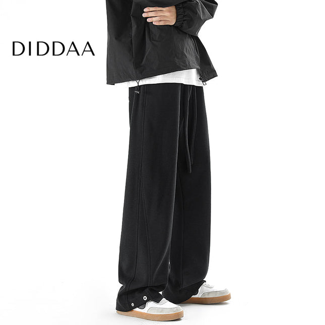 Grey Loose Fit Casual Sweatpants for Men - M / Black - Unisex Sweatpants