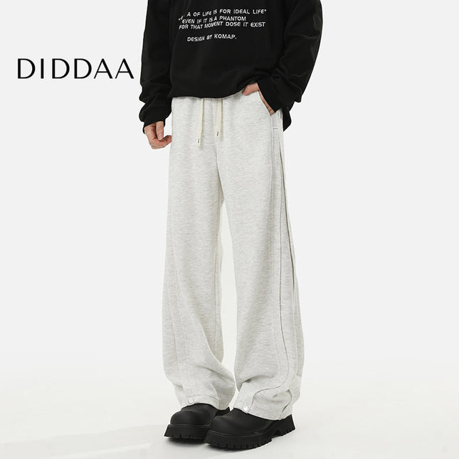 Grey Loose Fit Cotton Sweatpants for Men - M / White - Unisex Sweatpants