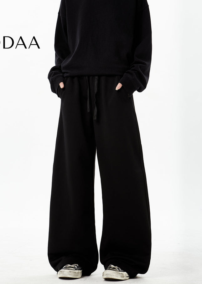 Grey Loose Fit Machete Fleece Sweatpants for Couples - S / Black - Unisex Sweatpants