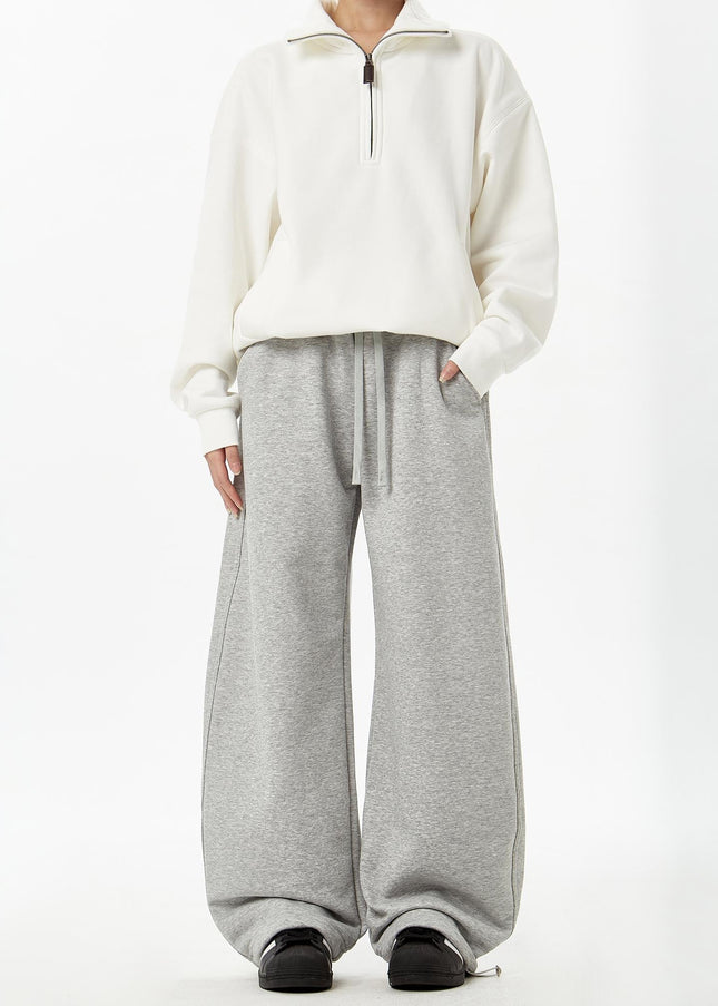 Grey Loose Fit Machete Fleece Sweatpants for Couples - Unisex Sweatpants