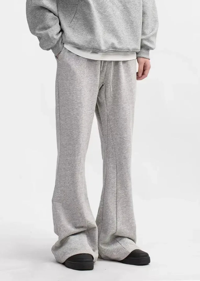 Grey Loose Fit Micro Flared Men’s Pants for Autumn/Winter - M / Grey - Unisex Sweatpants