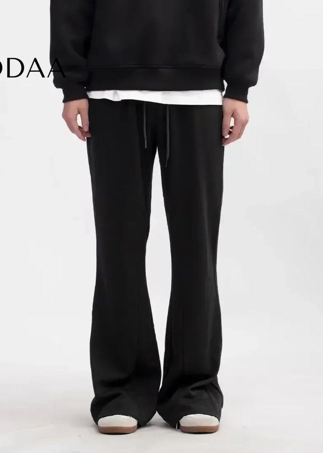 Grey Loose Fit Micro Flared Men’s Pants for Autumn/Winter - Unisex Sweatpants