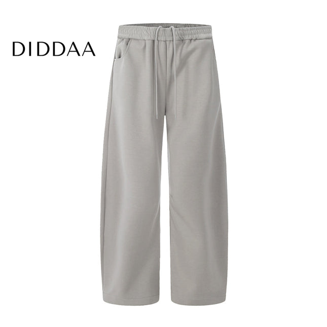 Grey Loose Fit Pleated Fleece Sweatpants Slacks - S / Beige - Unisex Sweatpants