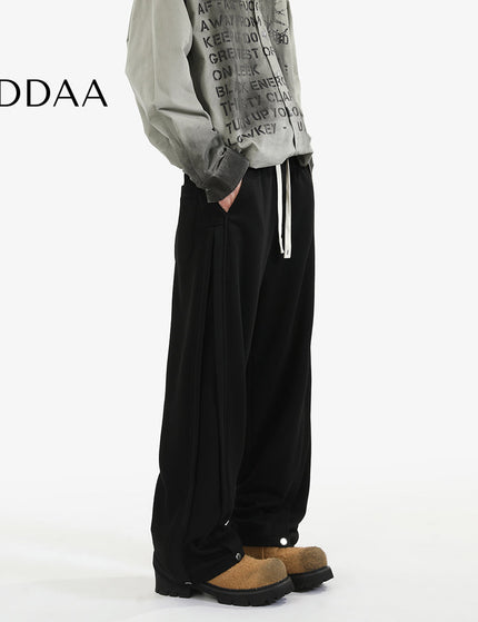 Grey Loose Fit Retro Sweatpants for Men and Women - M / Black - Unisex Sweatpants
