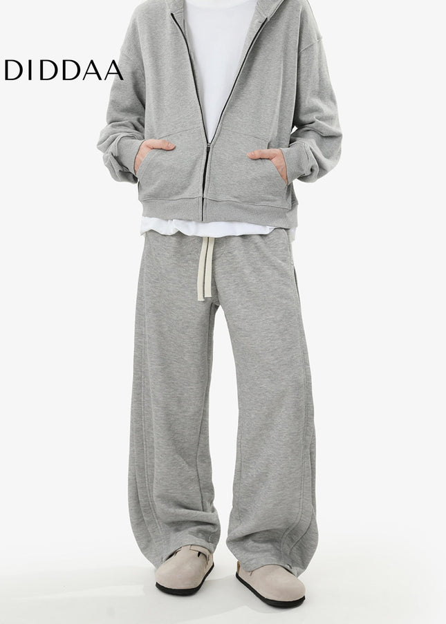Grey Loose Fit Retro Sweatpants for Men and Women - Unisex Sweatpants